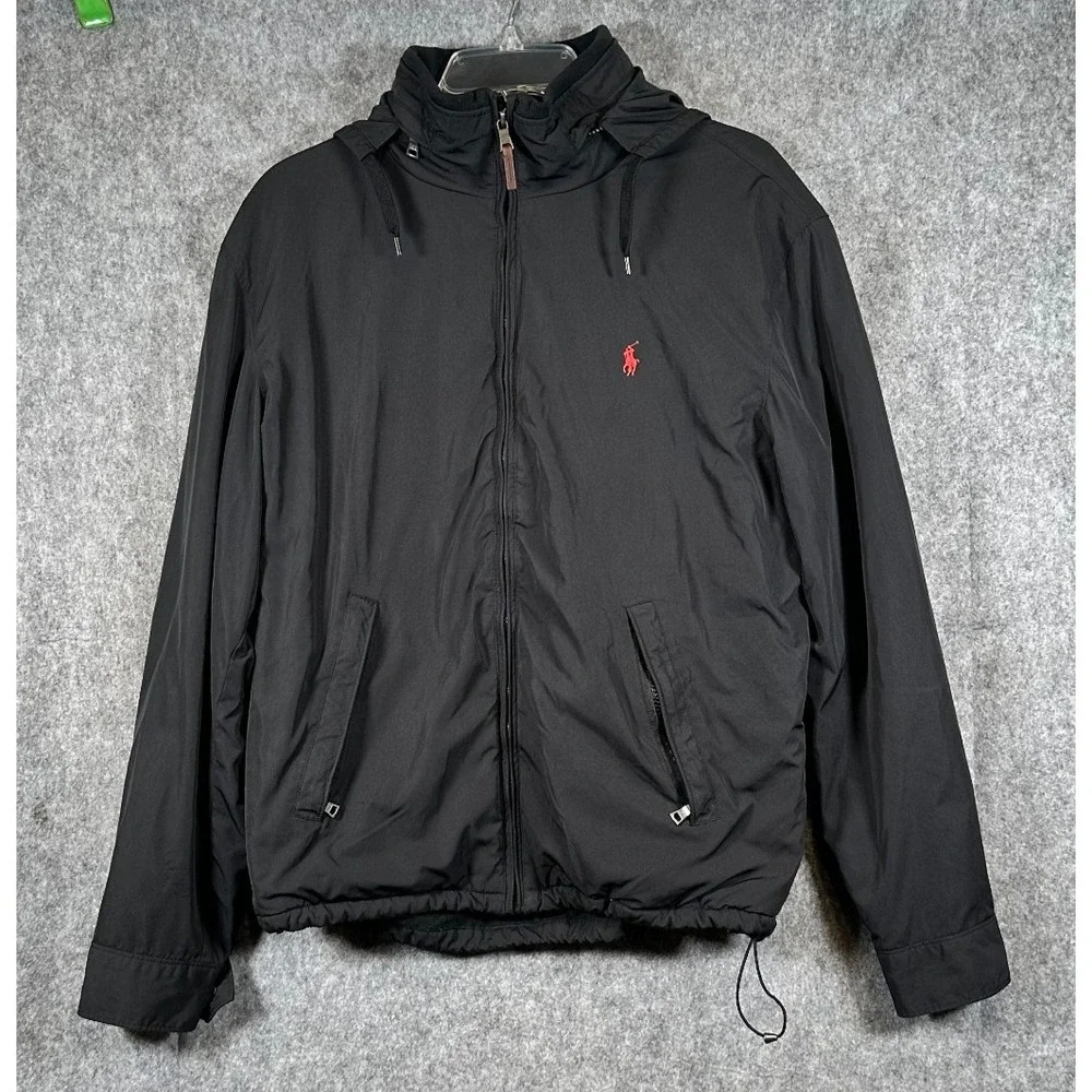 Vintage 90s Polo Ralph Lauren Nylon Jacket Mens Large Lined Windbreaker